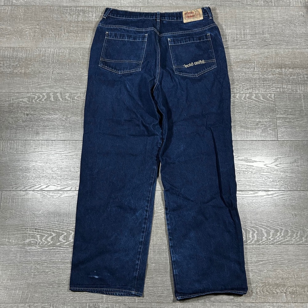 Ecko Unltd Denim Foundry Mens Jeans Size 36 Dark Wash Baggy